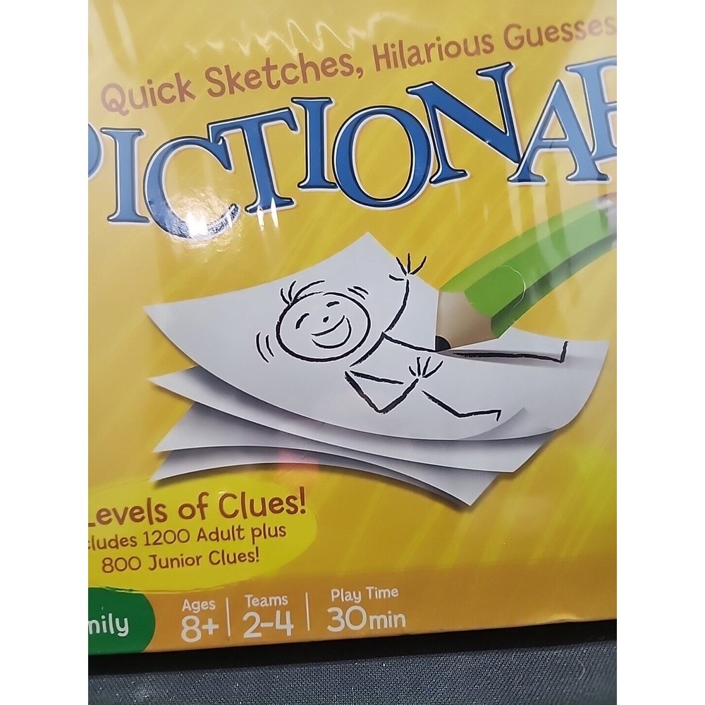 Pictionary Quick Sketches Hilarious Guesses Mattel Family Game 2013 - New Sealed - Picture 3 of 5